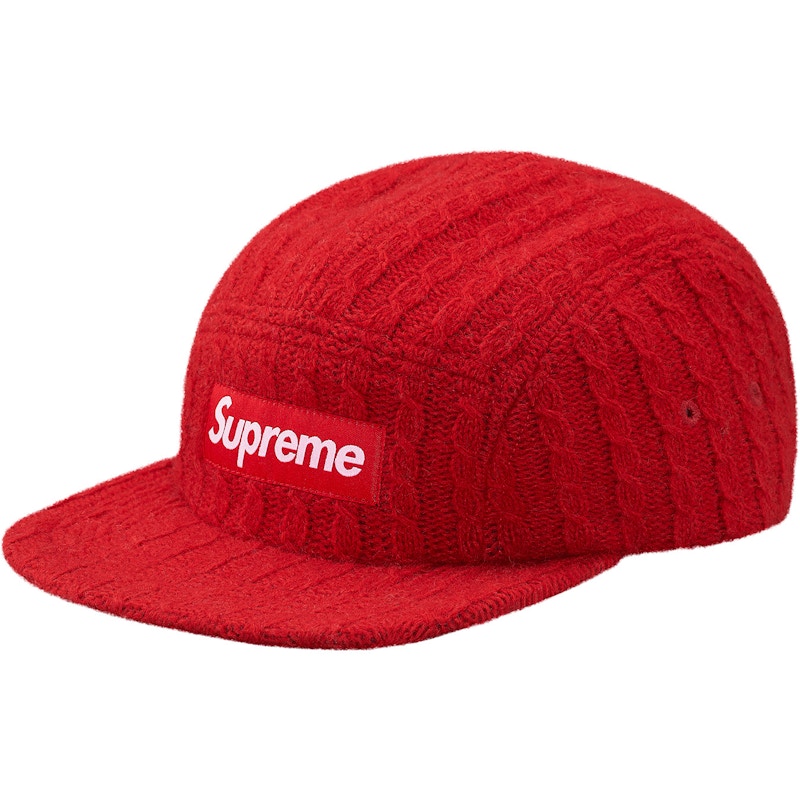 Supreme Fitted Cable Knit Camp Cap Red - FW17 - US