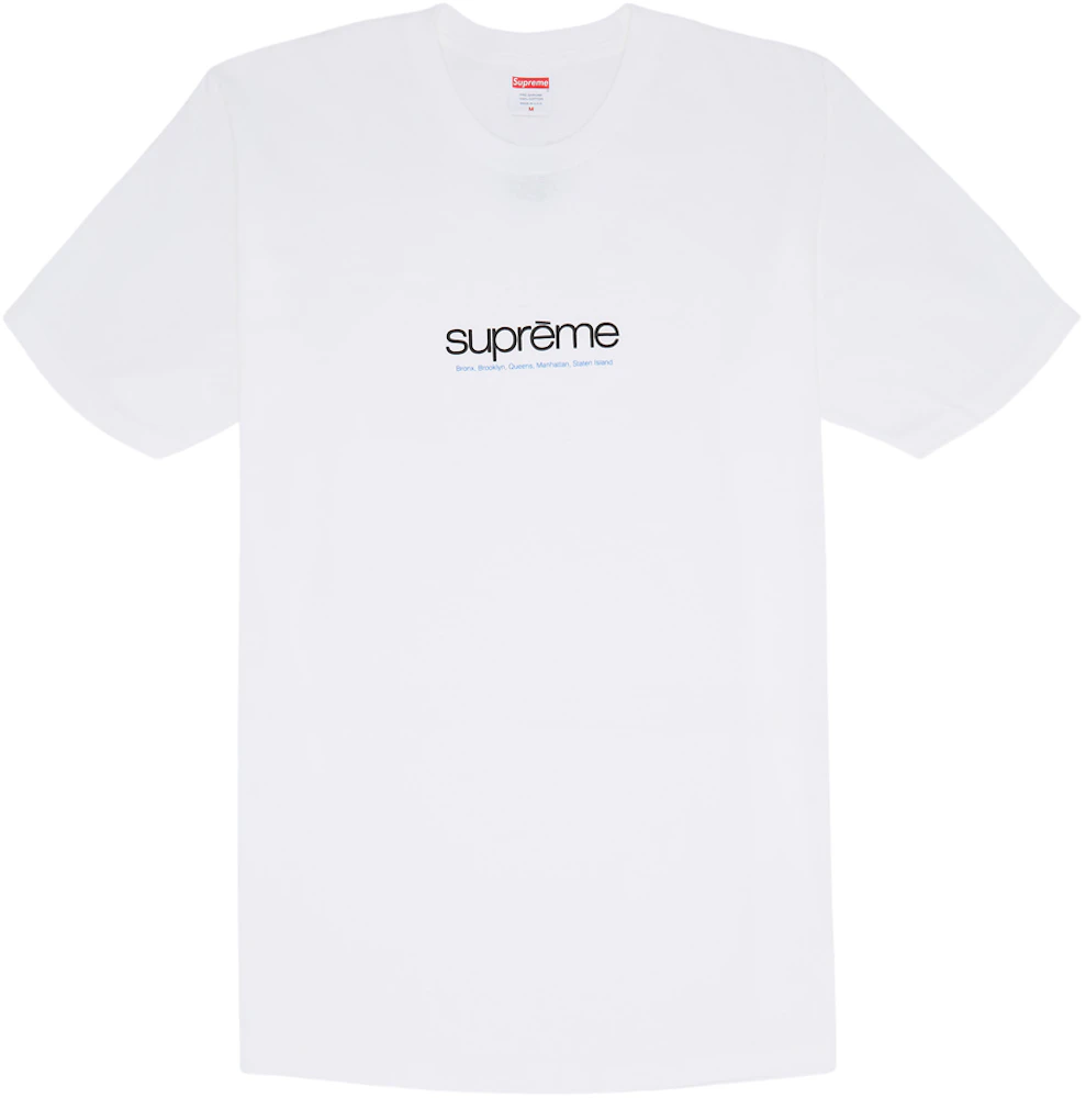 Supreme Location Tee Short Sleeve White T-Shirt Men Size S Made In USA -  beyond exchange