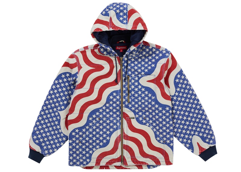 Supreme Flag Quilted Hooded Work Jacket Multicolor Men's - SS26 - US