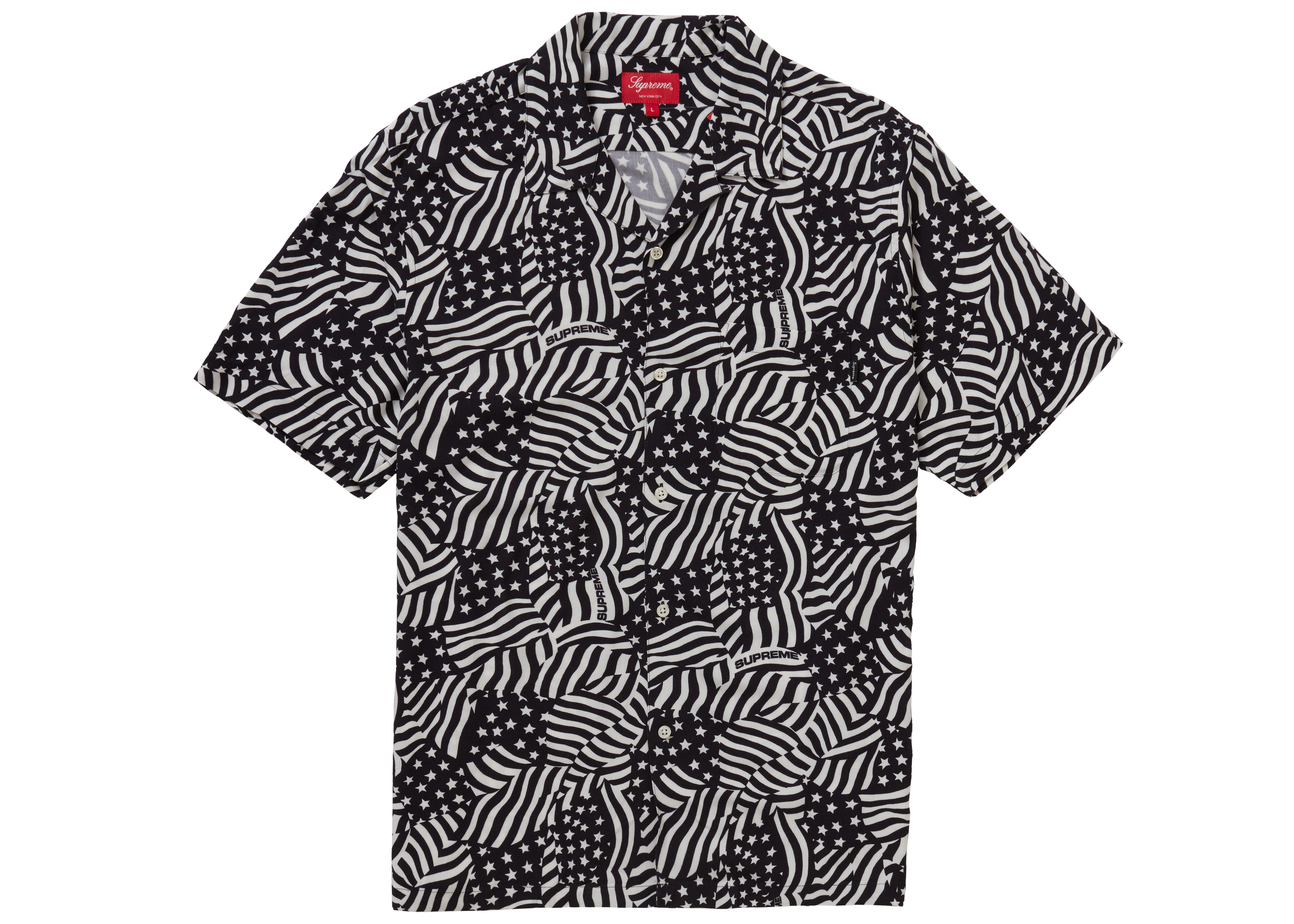 Supreme Flags Rayon S/S Shirt Black Flags Men's - SS20 - US