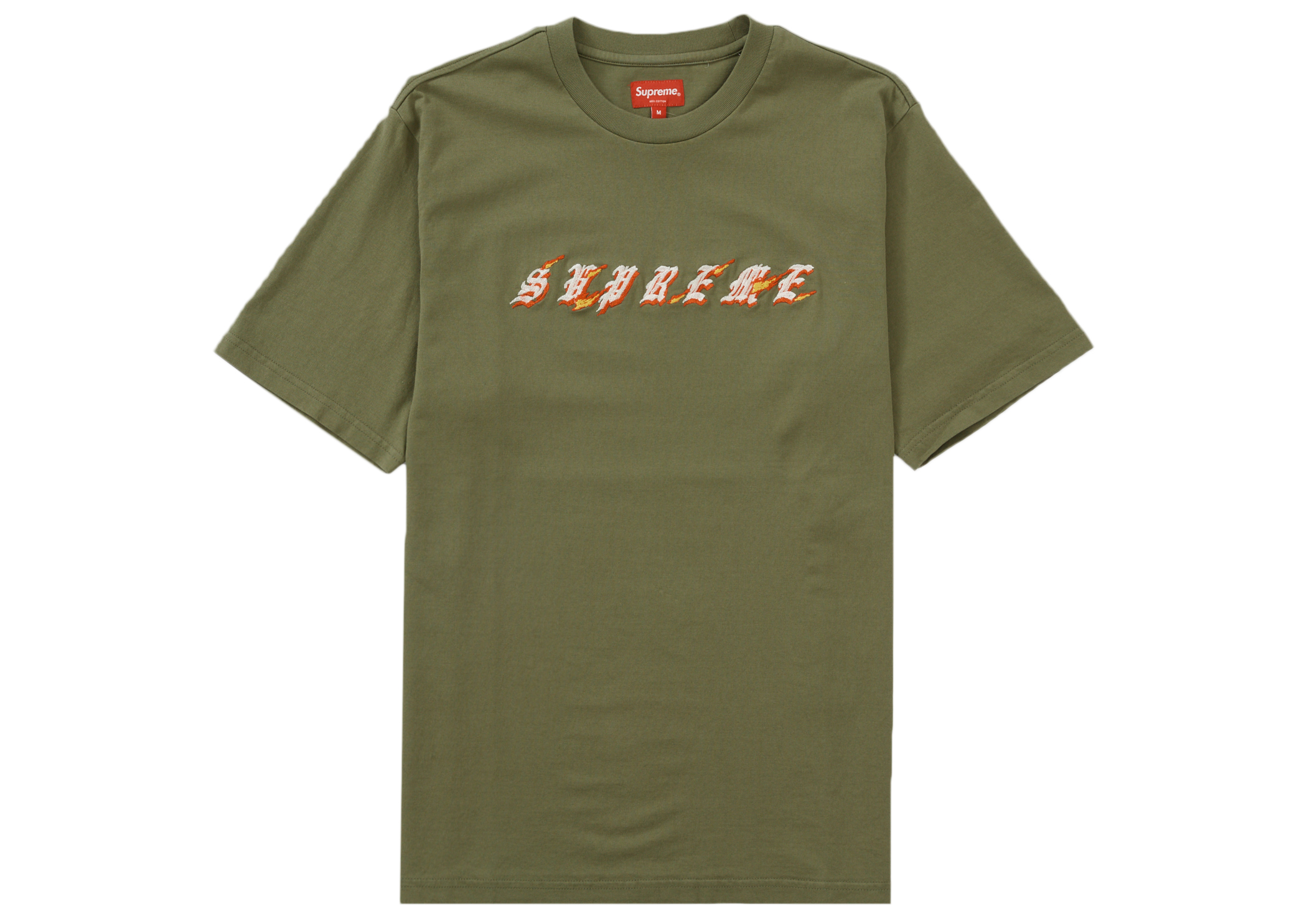 Supreme Flames S/S Top (SS22) Olive Men's - SS22 - US