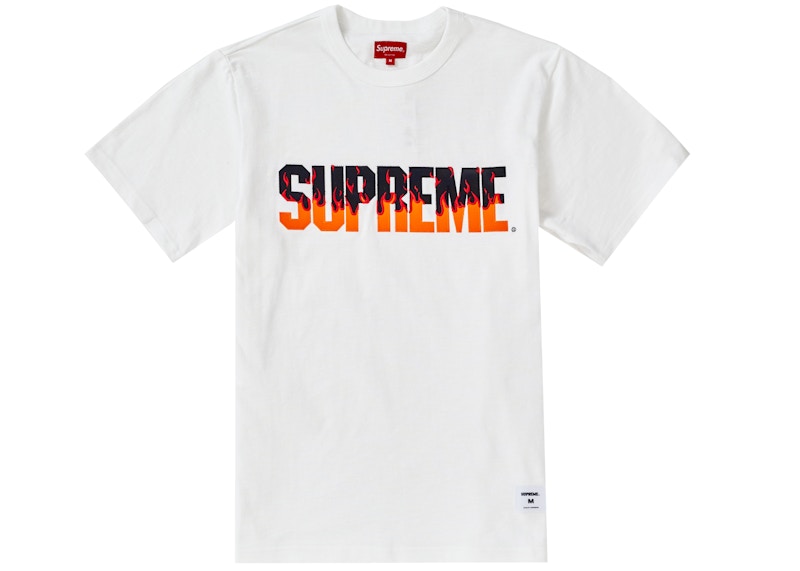 Supreme Flames S/S Top White Men's - FW19 - US