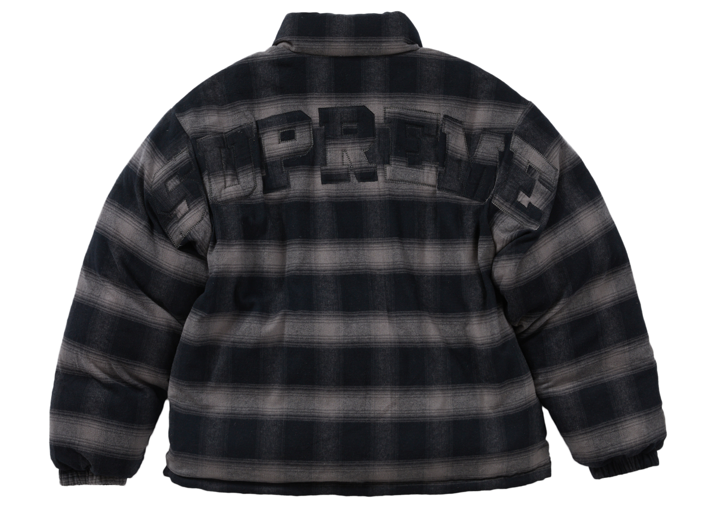 Supreme Flannel Reversible Puffer Jacket Black Men's - FW22 - US