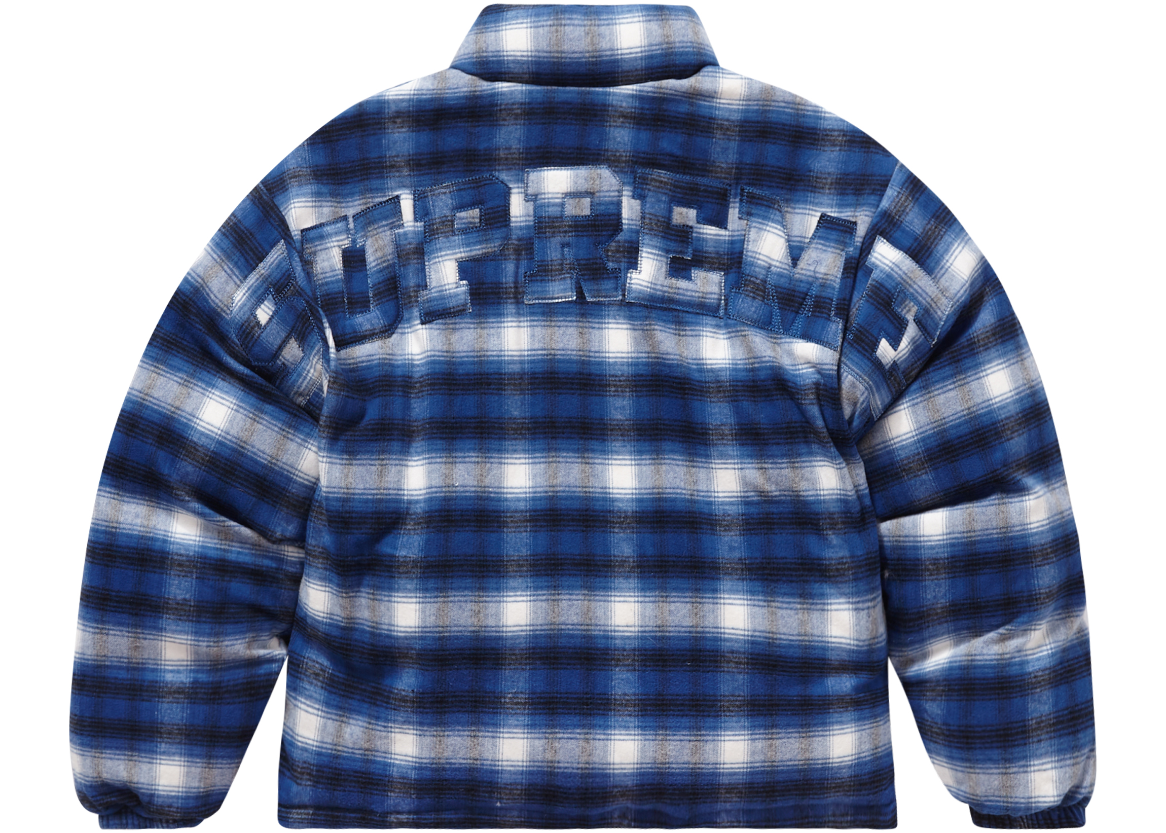 Supreme Flannel Reversible Puffer Jacket Grey Men's - FW22 - US