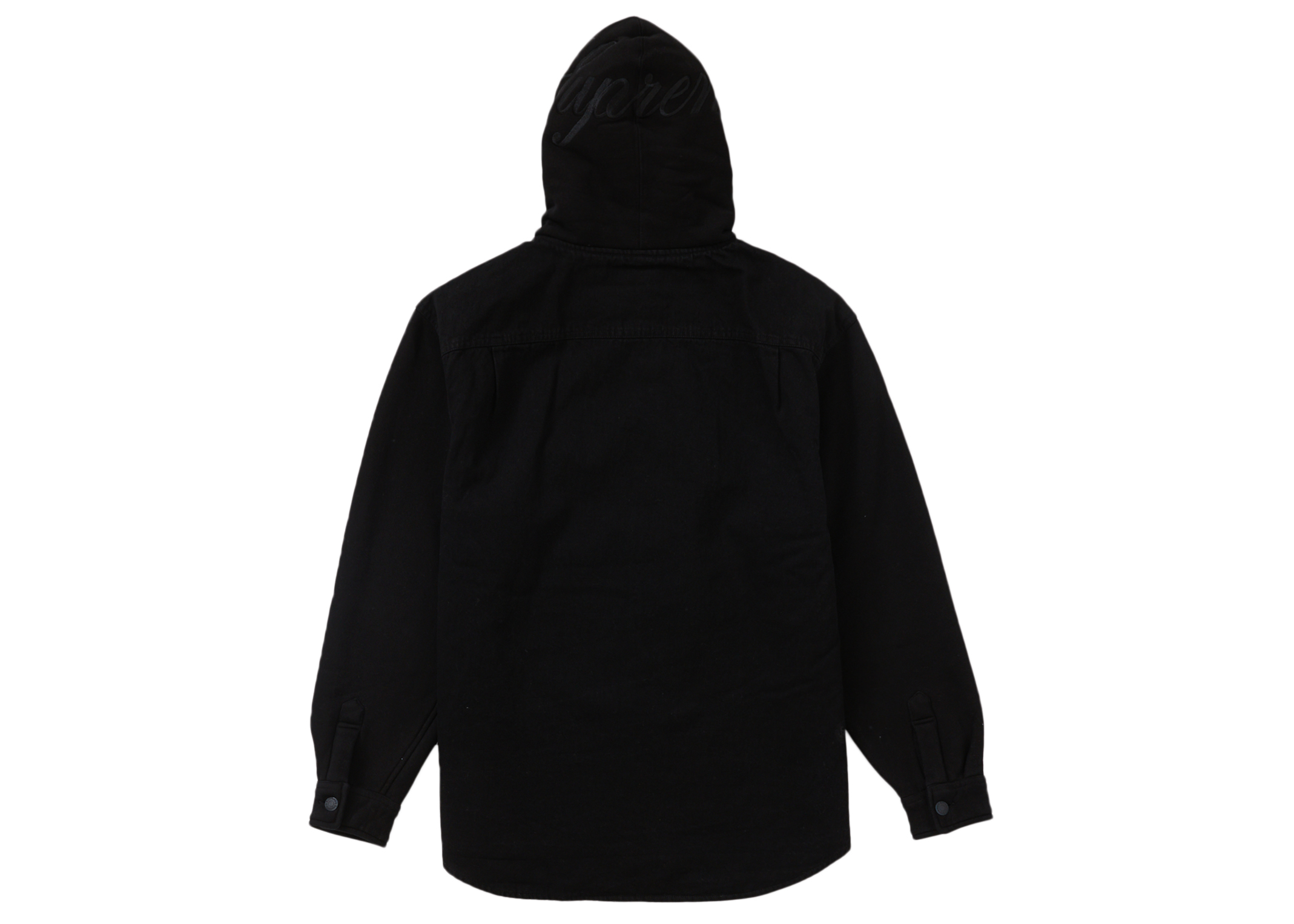 Supreme Fleece Hooded Denim Shirt Black
