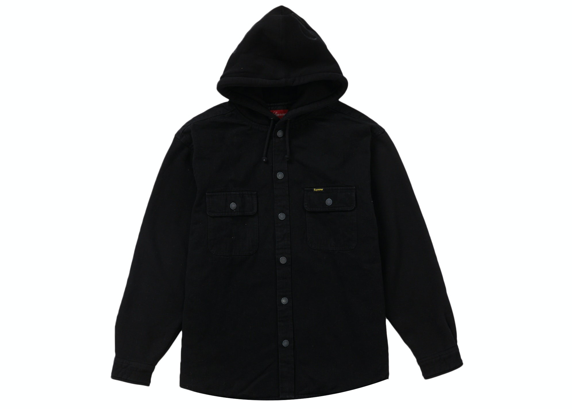 Supreme Fleece Hooded Denim Shirt Black - FW22 - KR