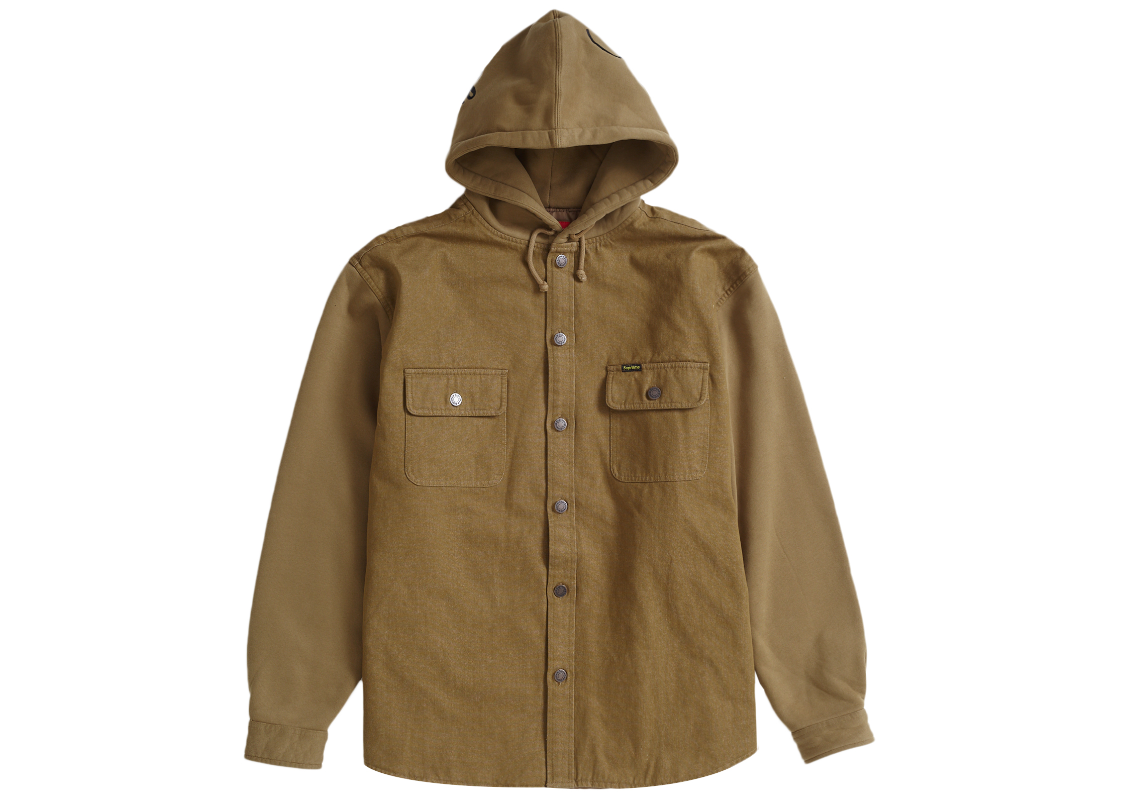Supreme Fleece Hooded Denim Shirt Brown Men's - FW22 - GB