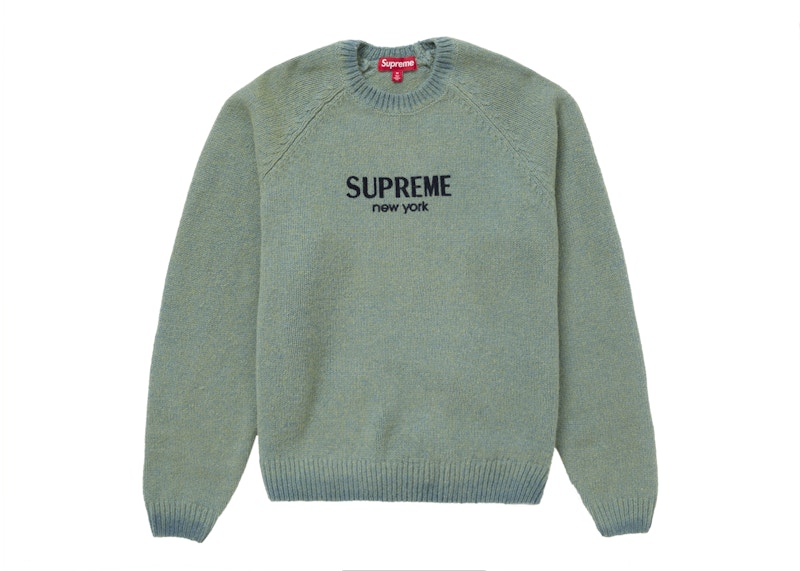 Supreme Flocked Logo Sweater Green メンズ - FW24 - JP