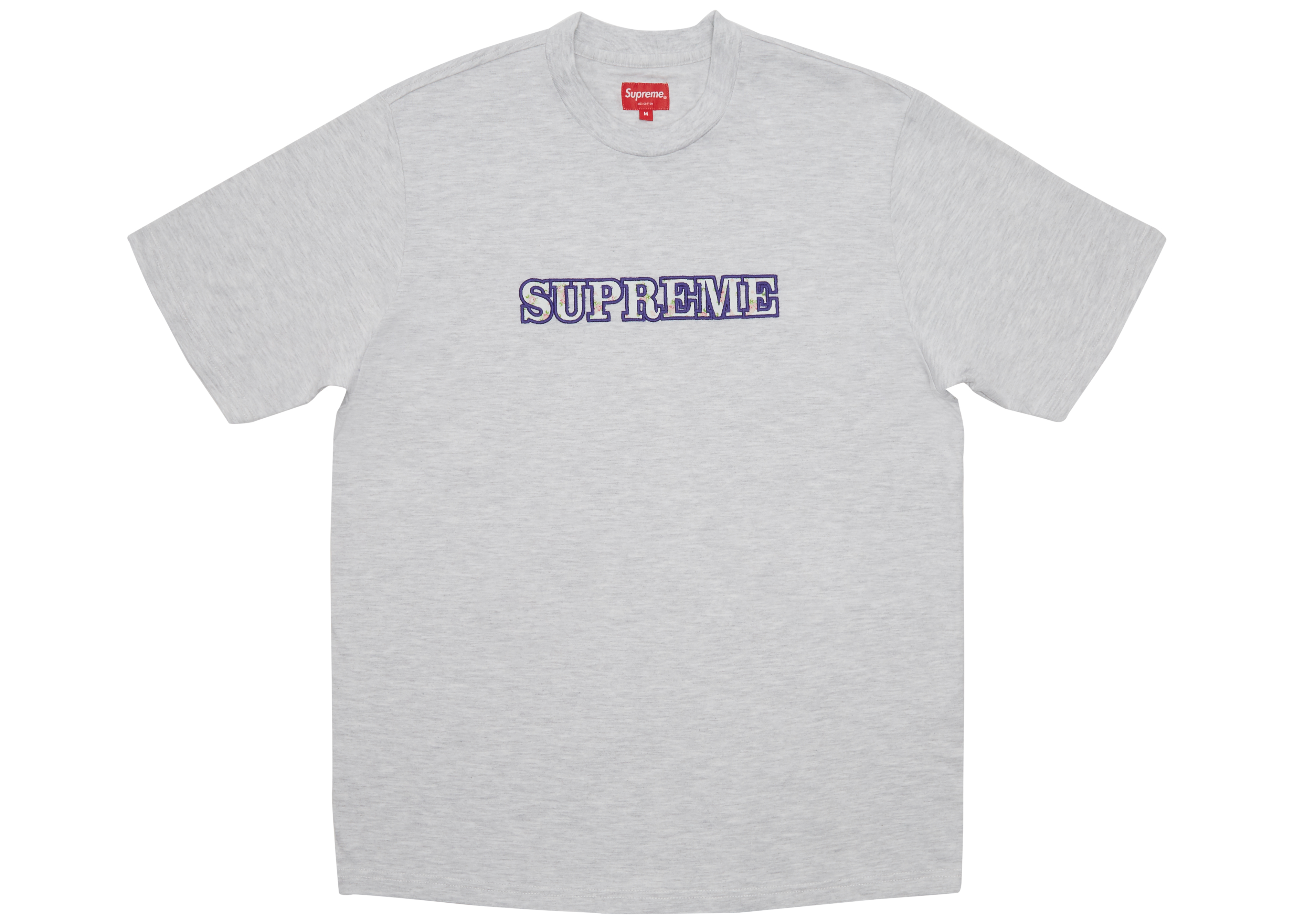 Supreme Floral Logo Tee White Men's - FW18 - US