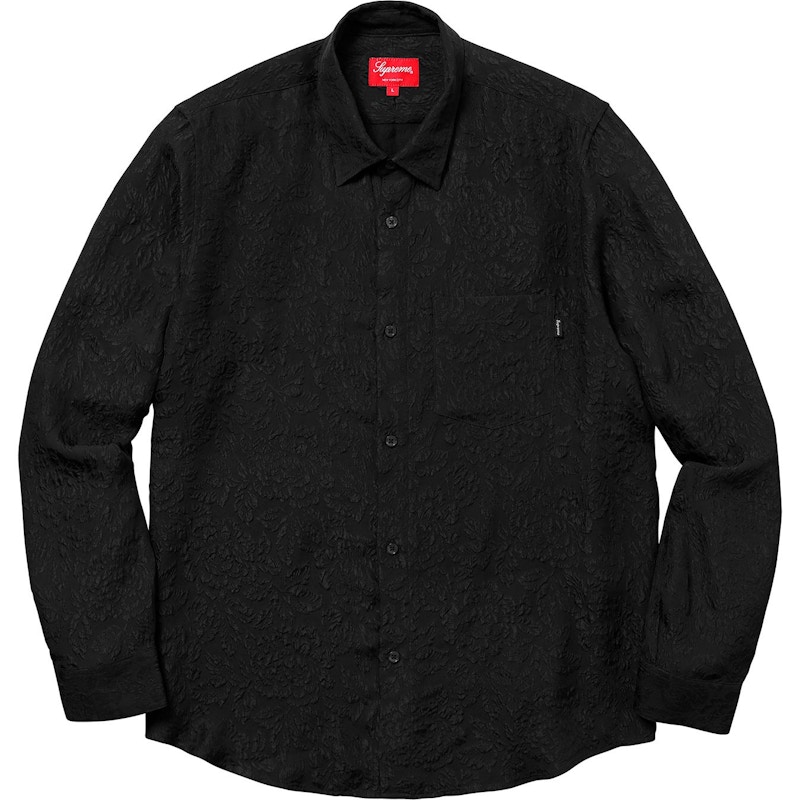 Supreme Floral Silk Jacquard Shirt Black Men's - SS18 - GB