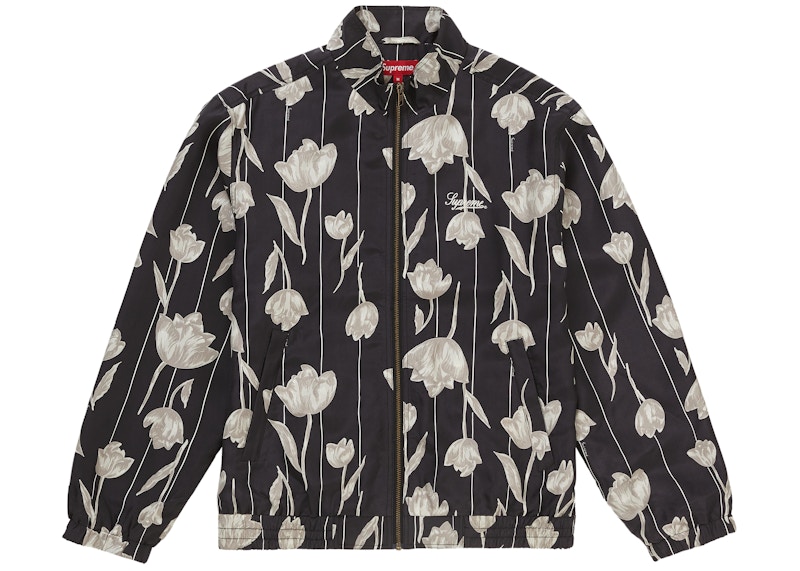 supreme floral silk track jacket 黒 XLメンズ