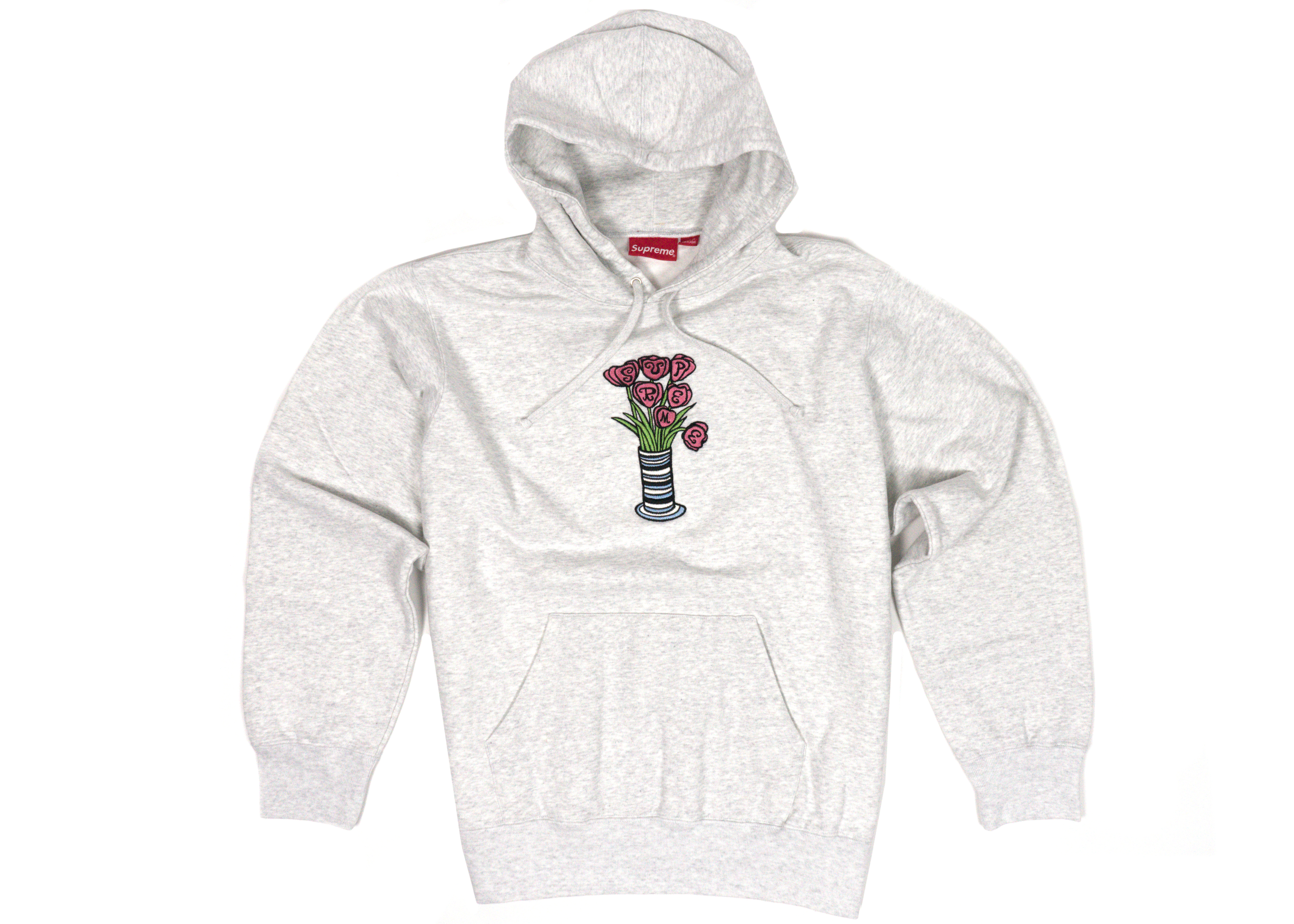 Supreme Flowers Hooded Sweatshirt Ash Grey メンズ - FW18 - JP