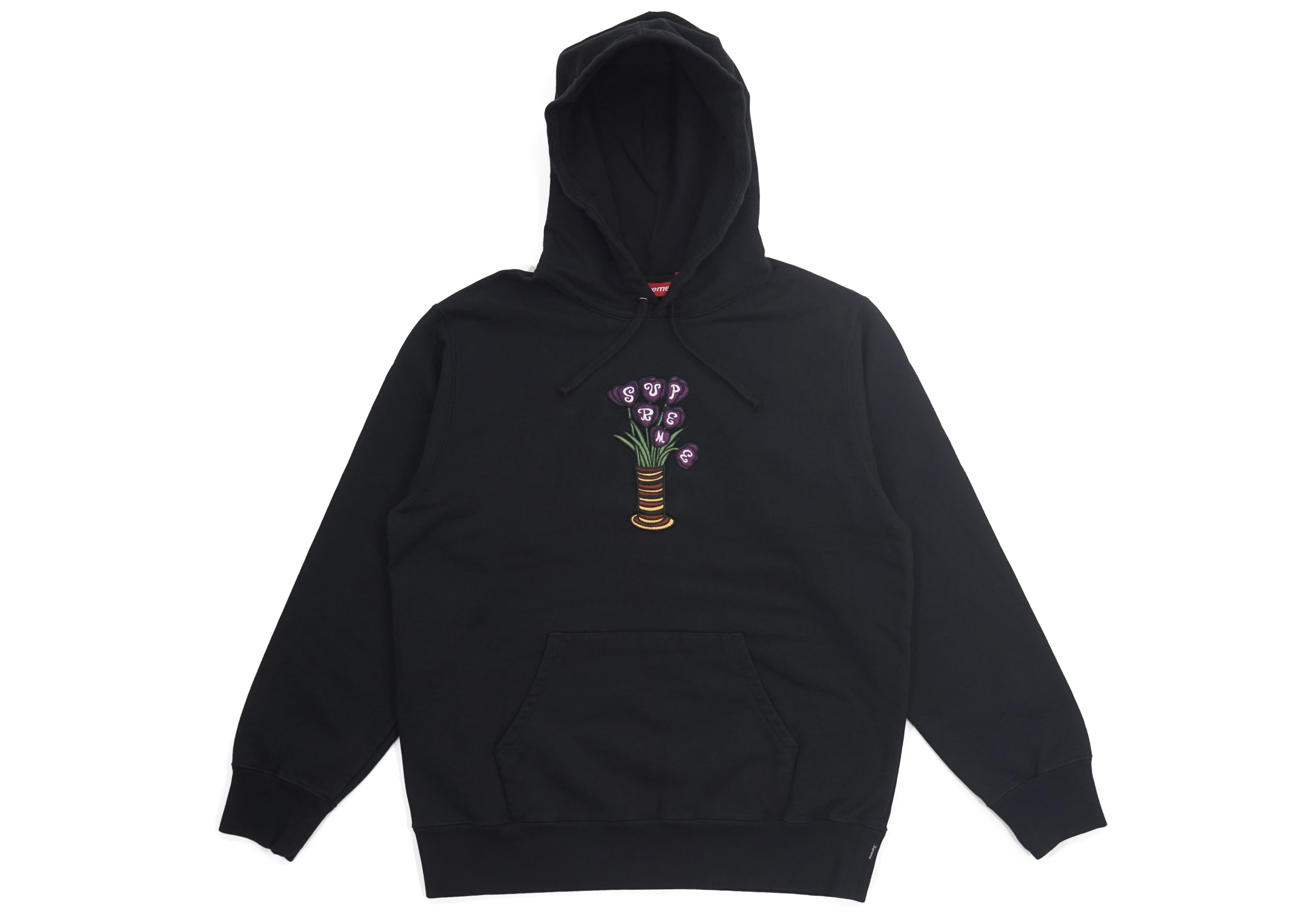 Supreme Flowers Hooded Sweatshirt Black