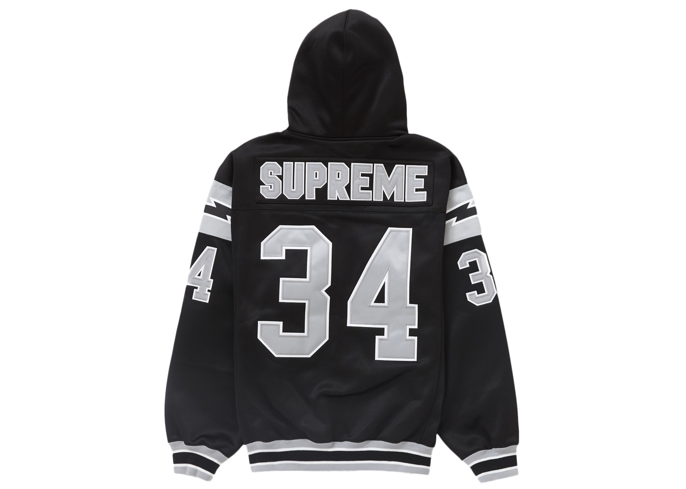 Supreme Football Zip Up Hooded Sweatshirt Black