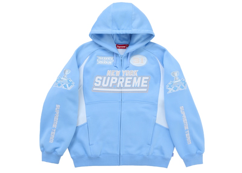 Supreme Football Zip Up Hooded Sweatshirt (FW25) Light Blue メンズ