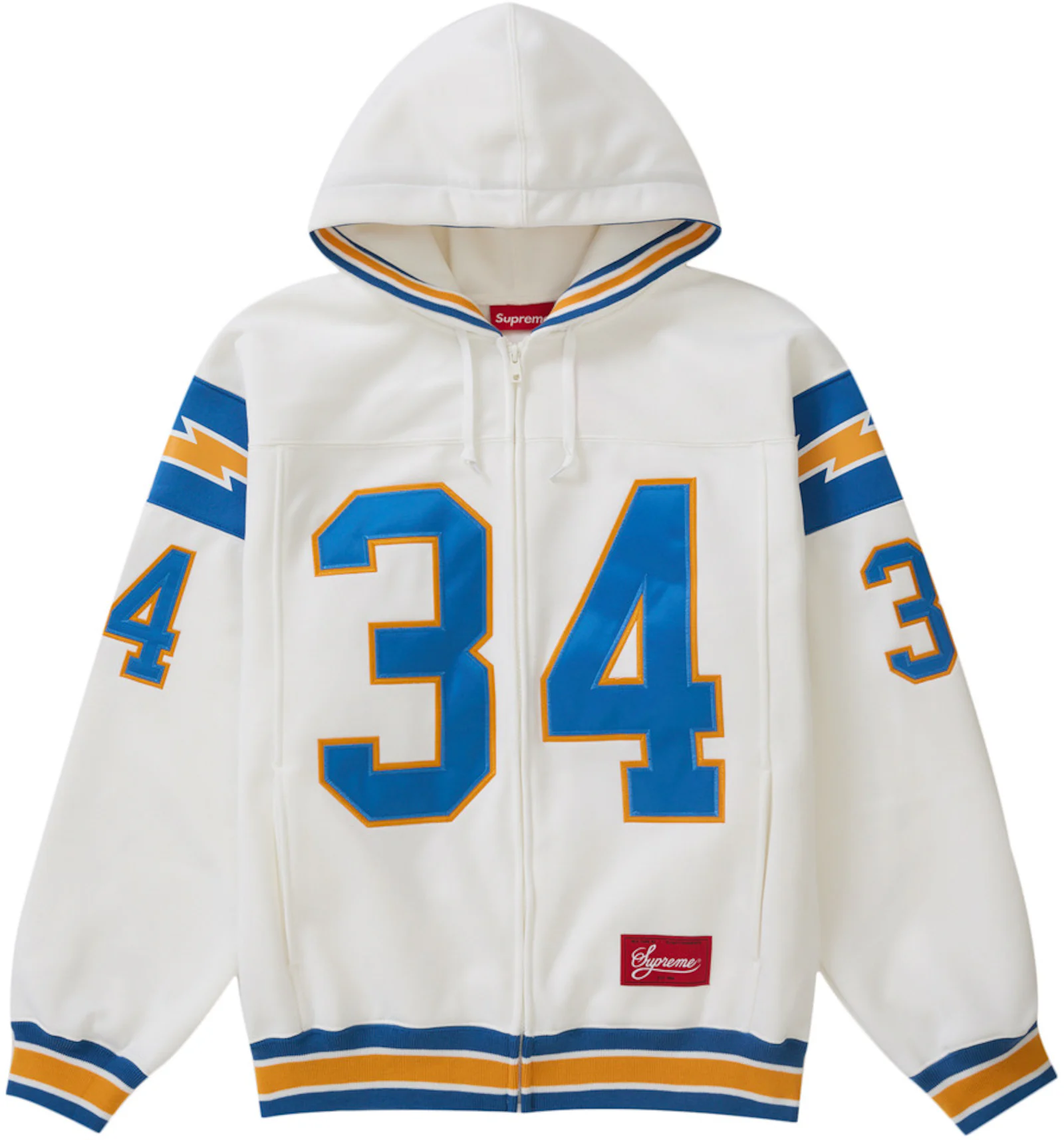 Supreme Football Zip Up Hooded Sweatshirt White Men's - SS24 - US