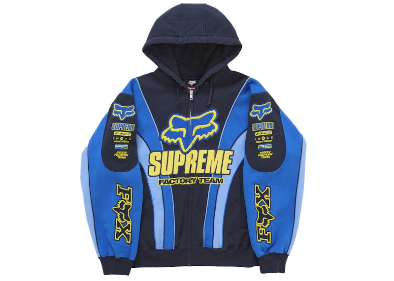 Supreme Fox Racing Zip Up Hooded Sweatshirt Blue メンズ - FW25 - JP