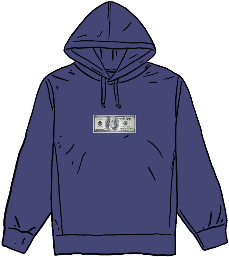 Supreme Franklin Hooded Sweatshirt Washed Navy Ss20