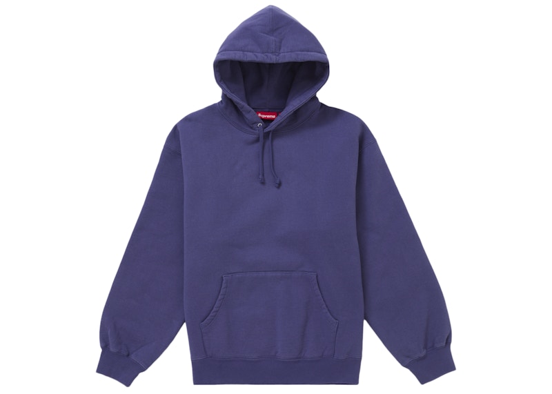 Supreme Frayed Hooded Sweatshirt Washed Navy メンズ - SS25 - JP Supreme Frayed Hooded Sweatshirt Washed Navy メンズ - SS25 - JP