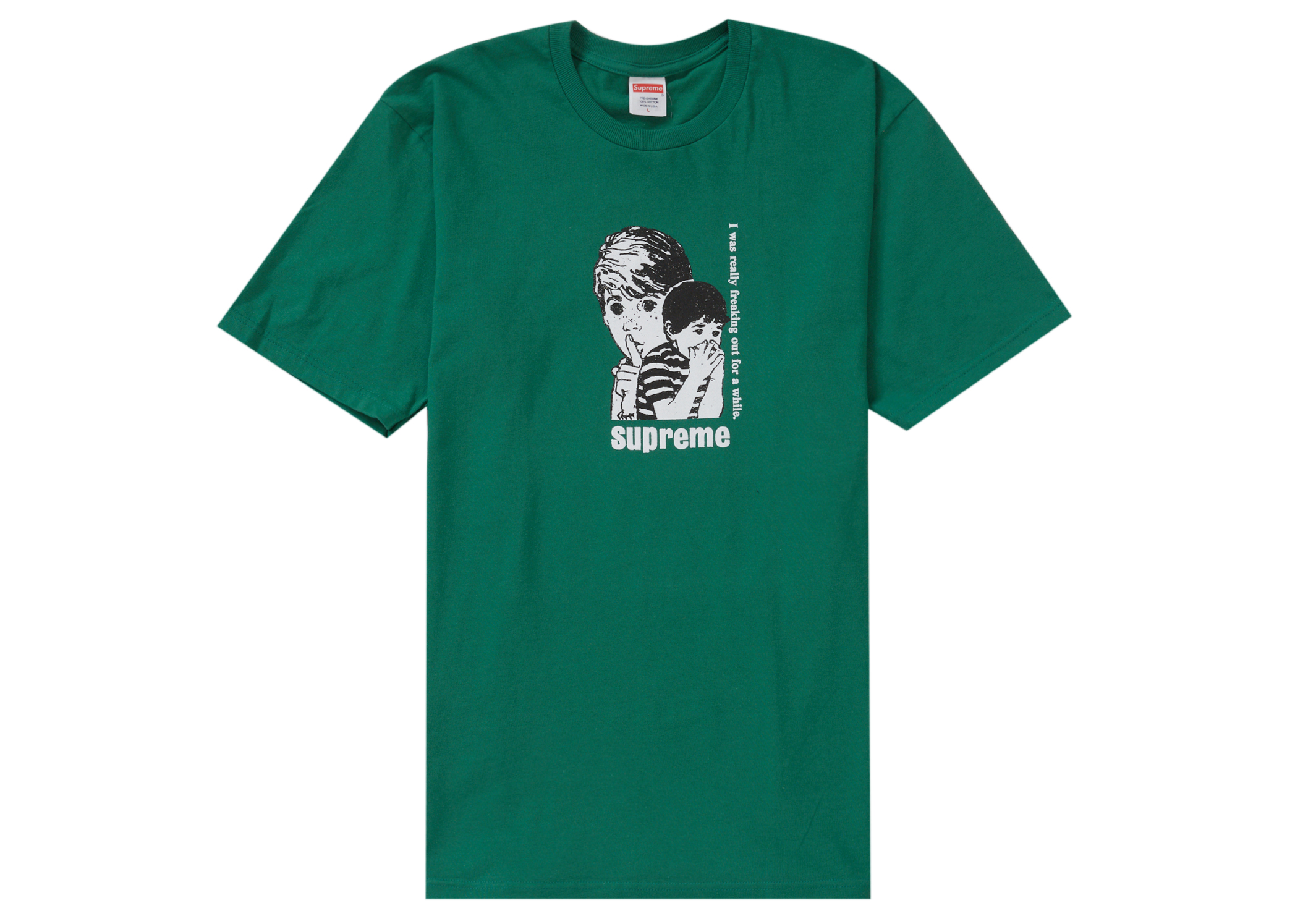 Supreme Freaking Out Tee Light Pine Men s FW23 US