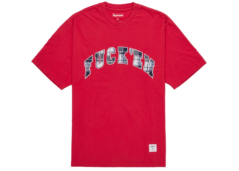 Supreme Fuck Em Plaid S/S Top Red Men's - SS26 - US