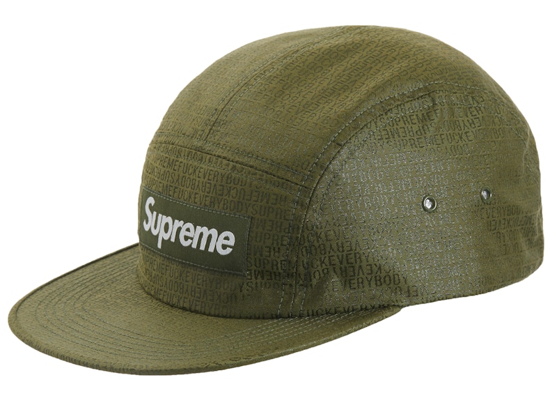 Supreme Fuck Everybody Jacquard Camp Cap Olive - SS19 - GB