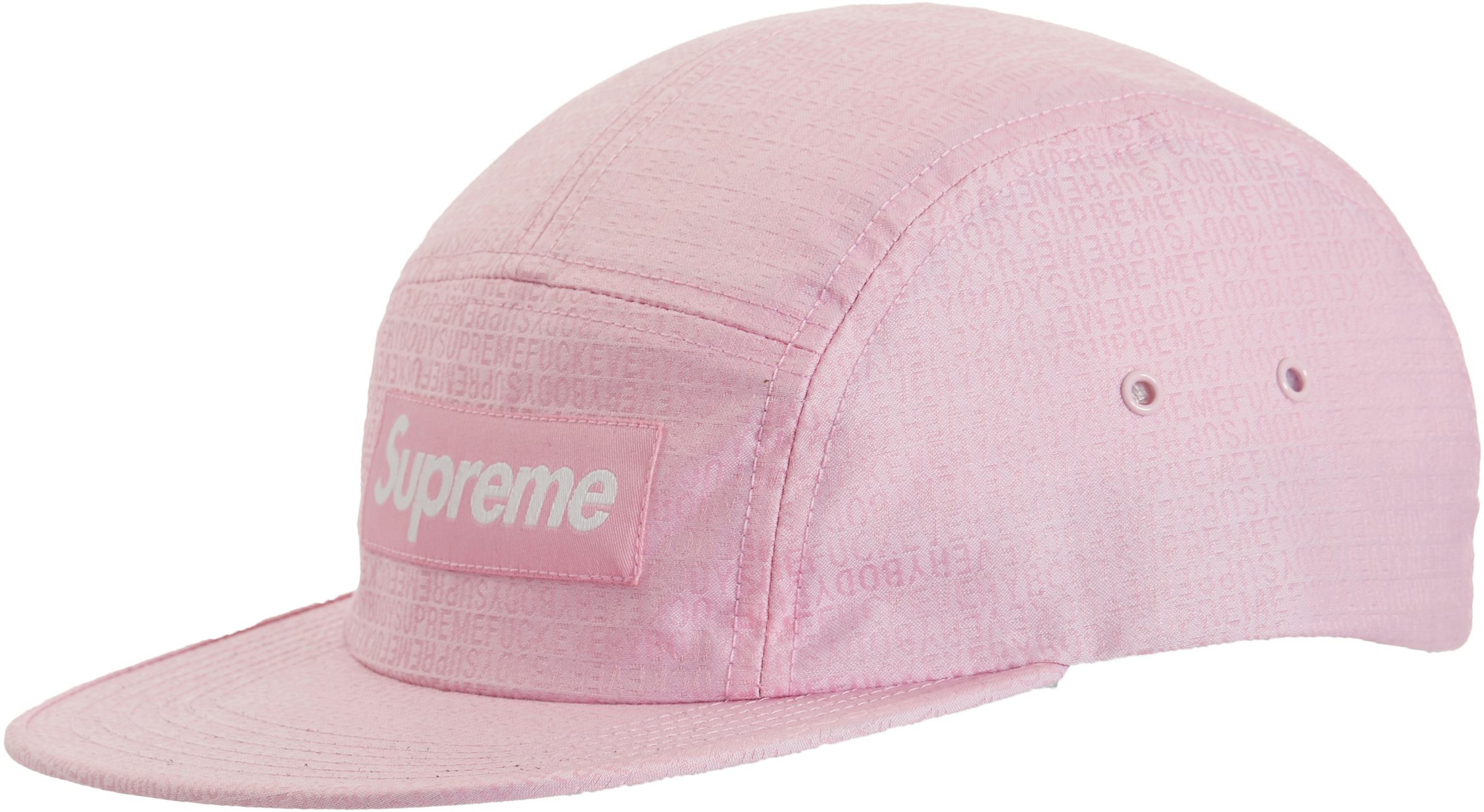 pink supreme fuck jacquard 5-panel cap #pink - Depop