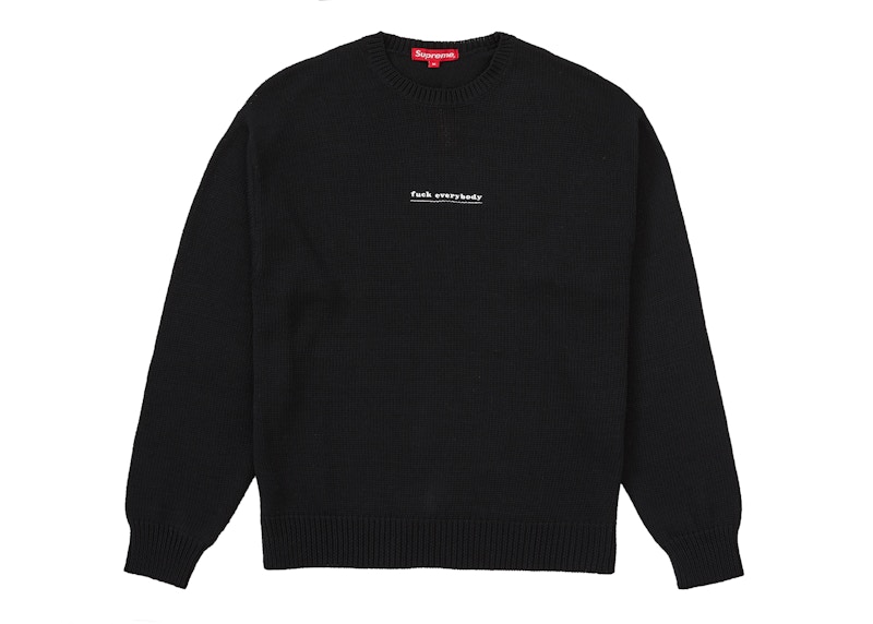 Supreme Fuck Everybody Sweater Black Men's - SS19 - GB