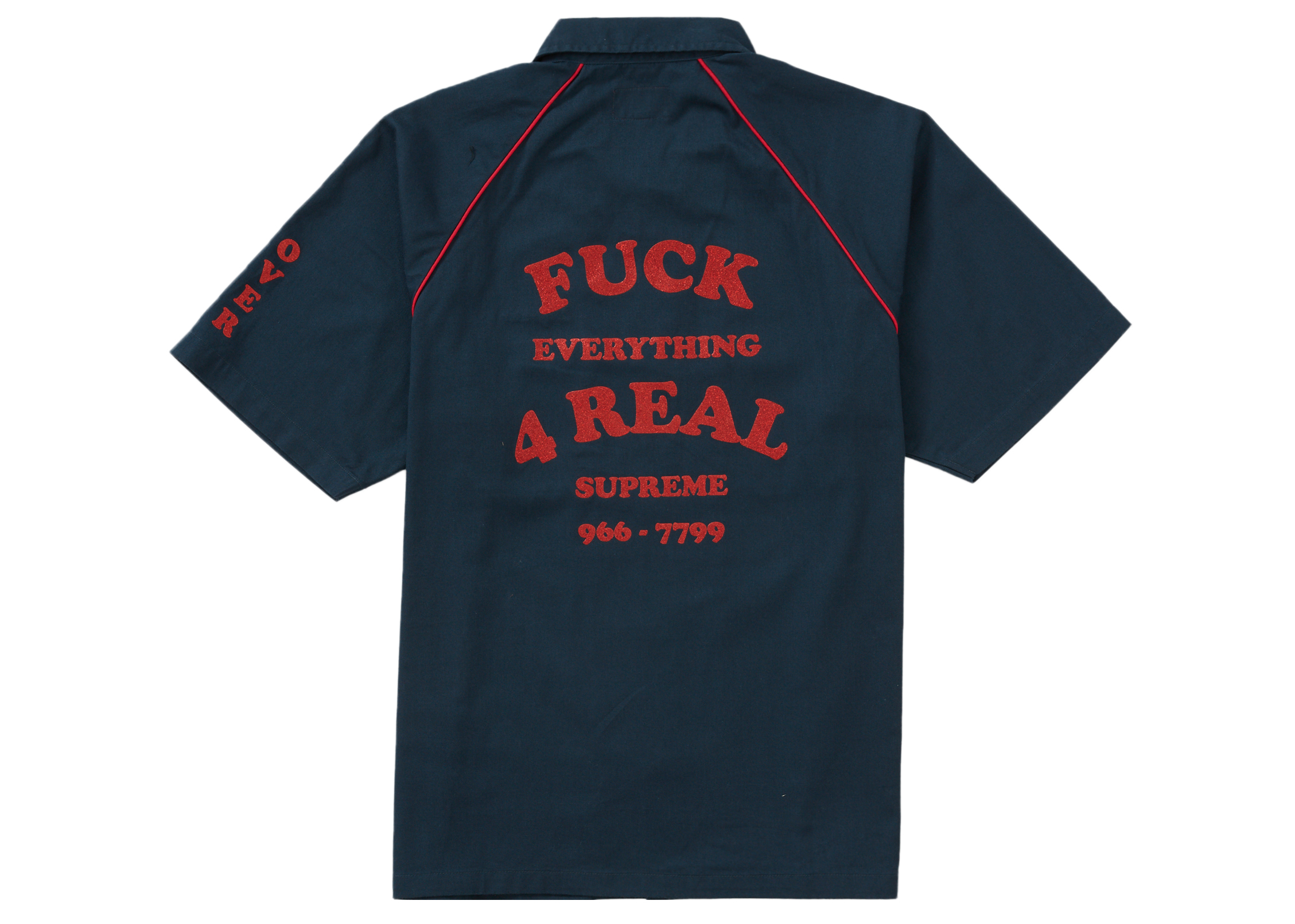 Supreme Fuck Everything S/S Work Shirt Light Navy Men's - SS22 - GB