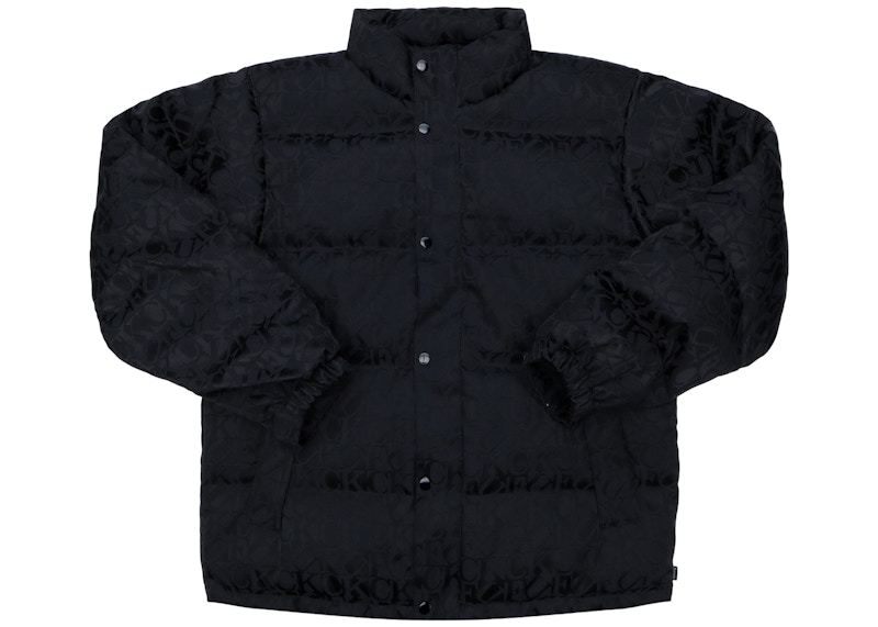 Supreme Fuck Jacquard Puffy Jacket Black Men's - FW17 - US