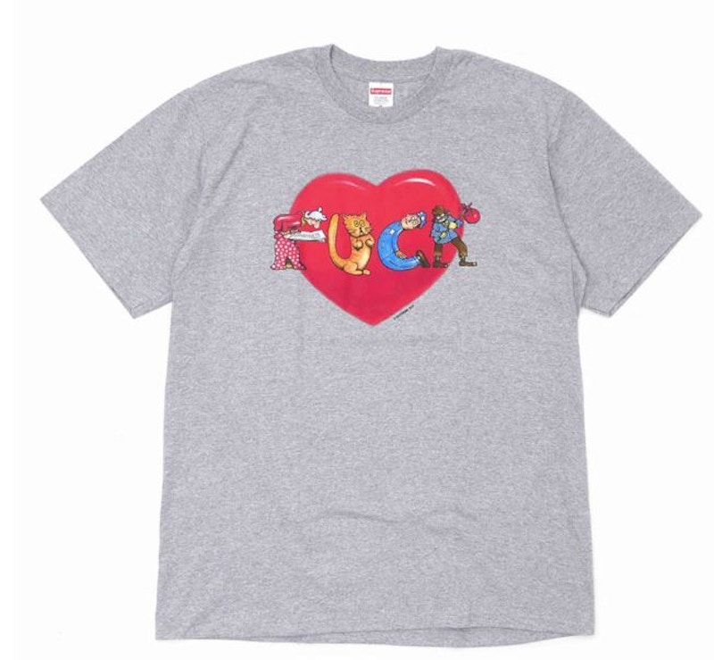 Supreme Fuck Love Tee Heather Grey