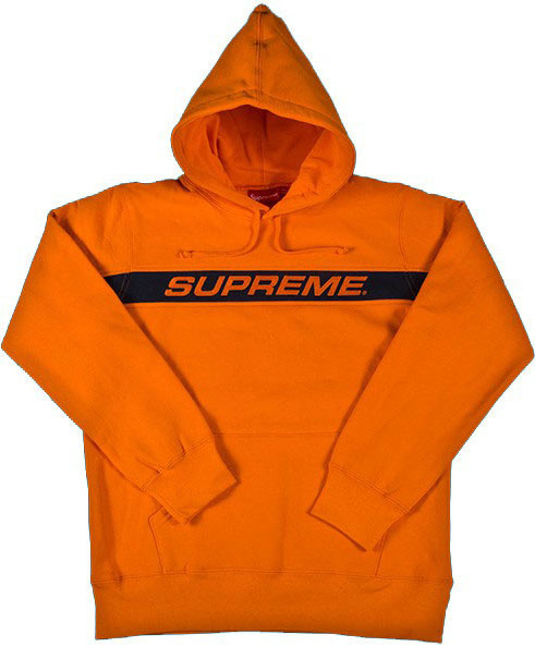Supreme Full Stripe Hooded Sweatshirt Orange - SS17 - US