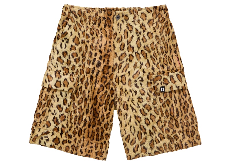 Supreme GOODENOUGH Crushed Rayon Cargo Short Leopard Men's