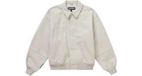 Supreme GORE-TEX Infinium WINDSTOPPER Leather Varsity Jacket White