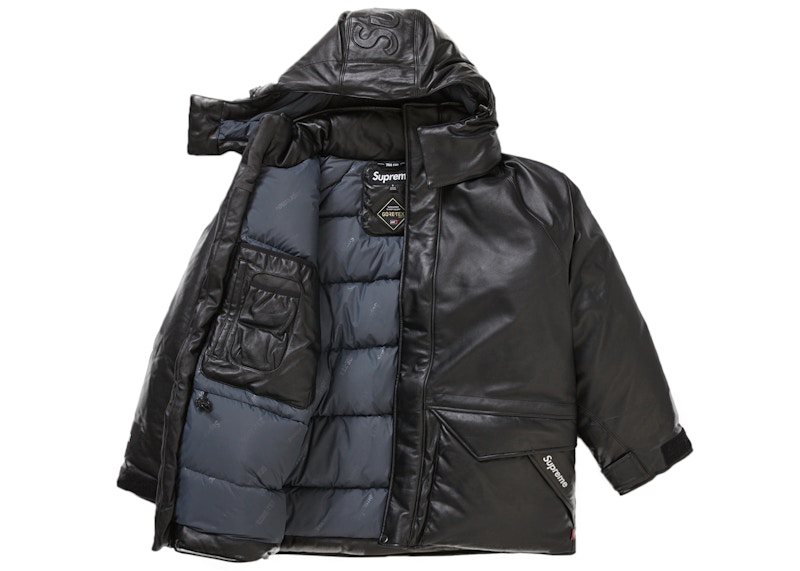 Supreme GORE-TEX Leather 700-Fill Down Parka Black