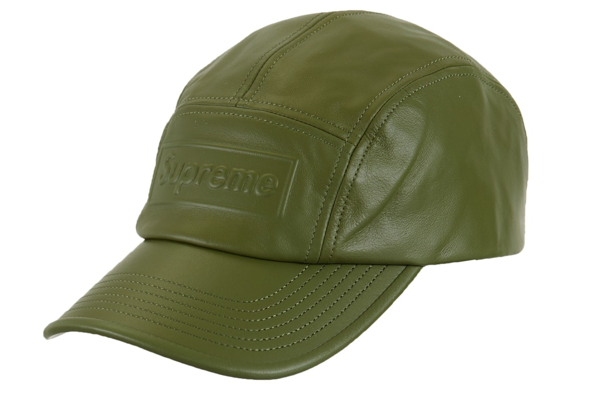 Pre-owned Supreme Gore-tex Leather Camp Cap Olive
