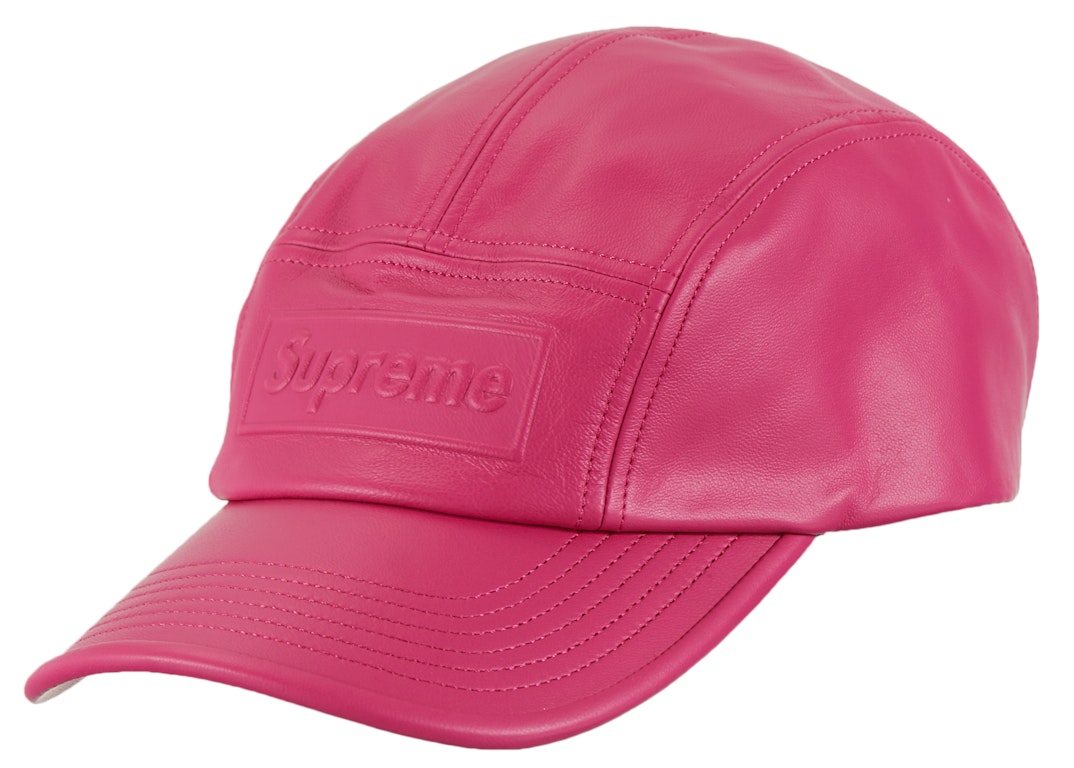 Pre-owned Supreme Gore-tex Leather Camp Cap Pink