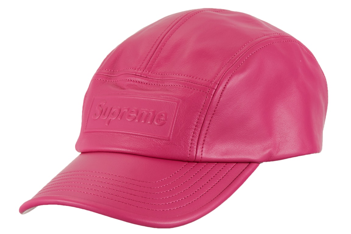 Pre-owned Supreme Gore-tex Leather Camp Cap Pink
