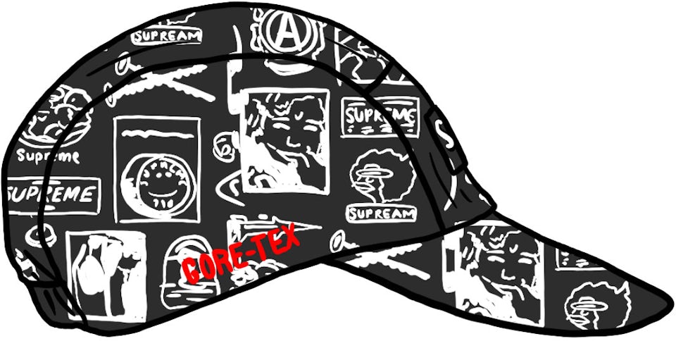 Supreme GORE-TEX Long Bill Camp Cap (SS21) Black Stickers - SS21 - US