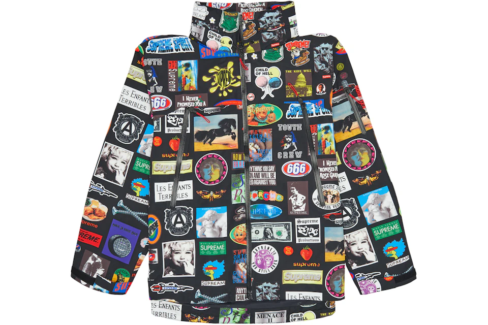 Supreme Gore Tex Stickers Shell Jacket Ss21 Black Ss21 Us Supreme Gore Tex Stickers Shell Jacket Ss21 Black Ss21 Us