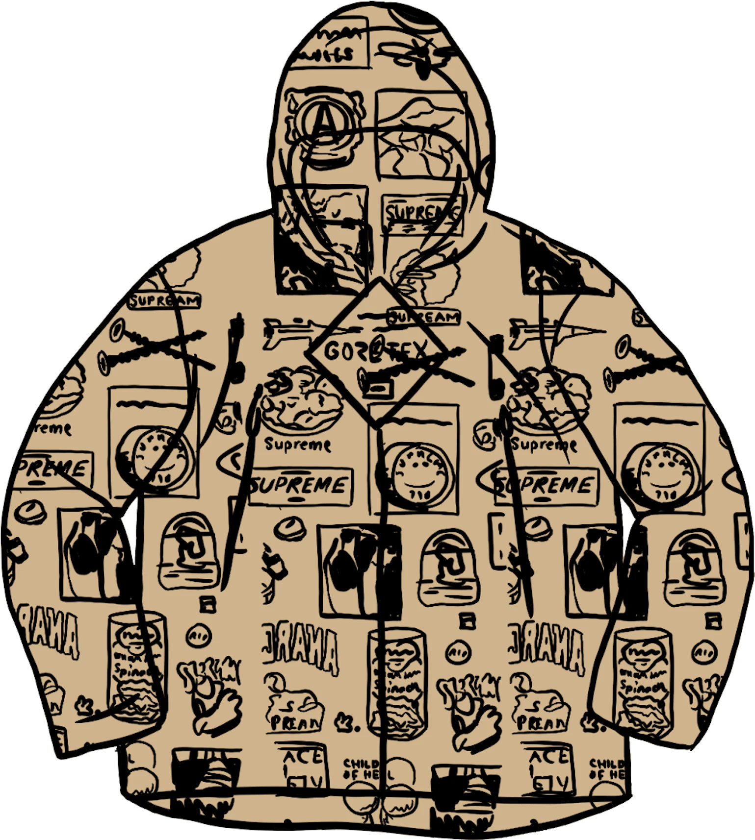 Supreme GORE-TEX Stickers Shell Jacket (SS21) Tan - SS21 - US