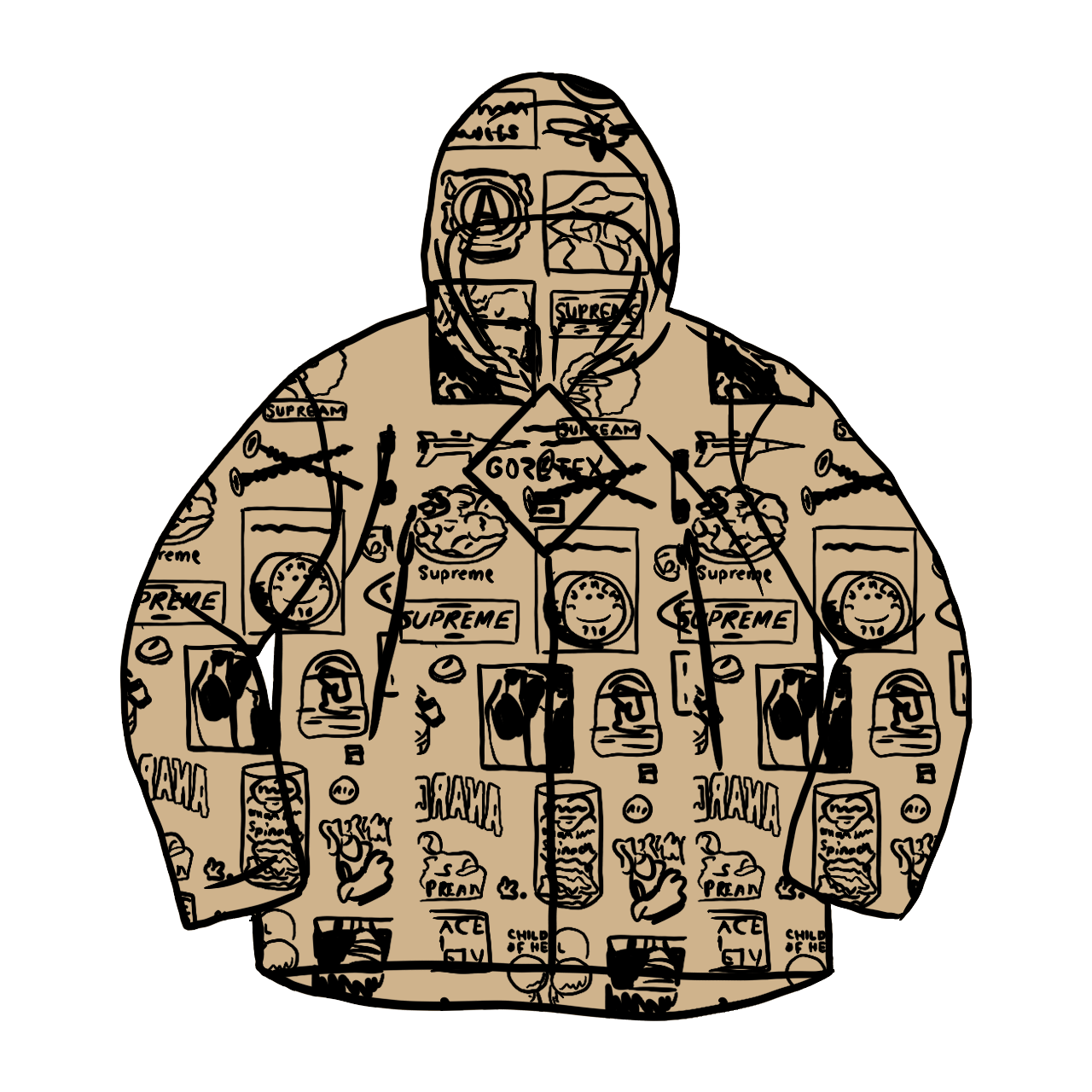 Supreme GORE-TEX Stickers Shell Jacket (SS21) Tan - SS21 - US
