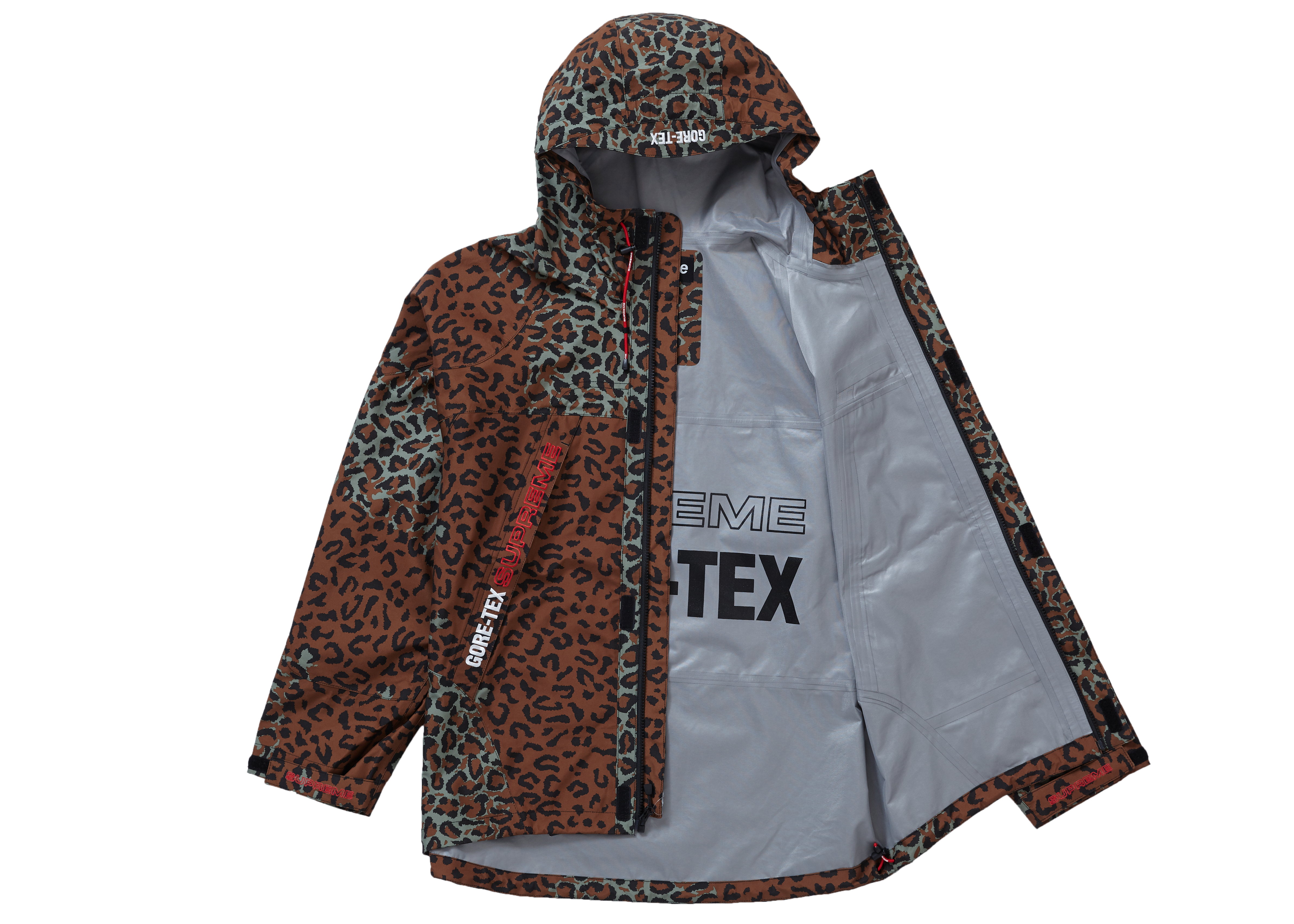 Supreme GORE TEX Taped Seam Jacket Leopard