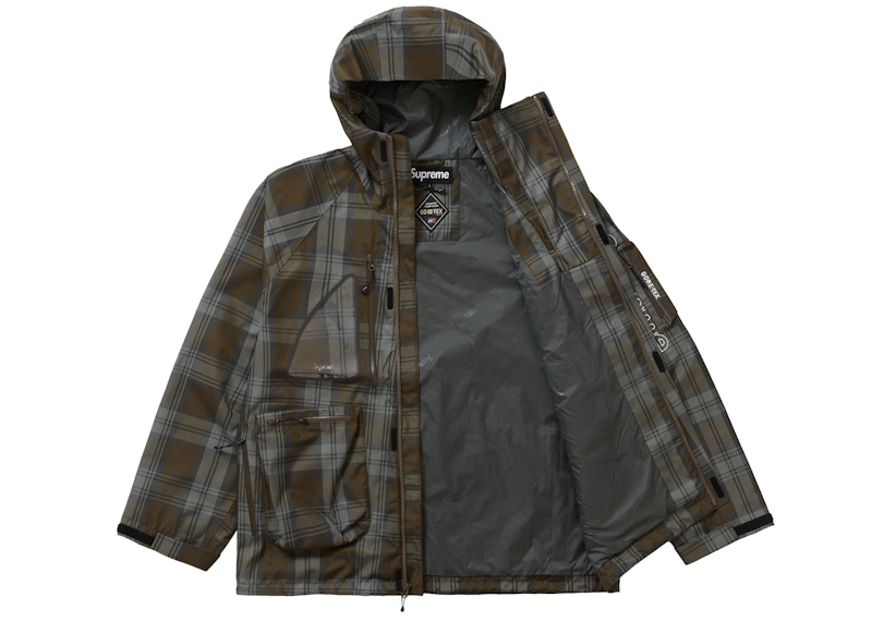 Supreme GORE-TEX Tech Shell Jacket Olive Plaid Men's - FW21 - US