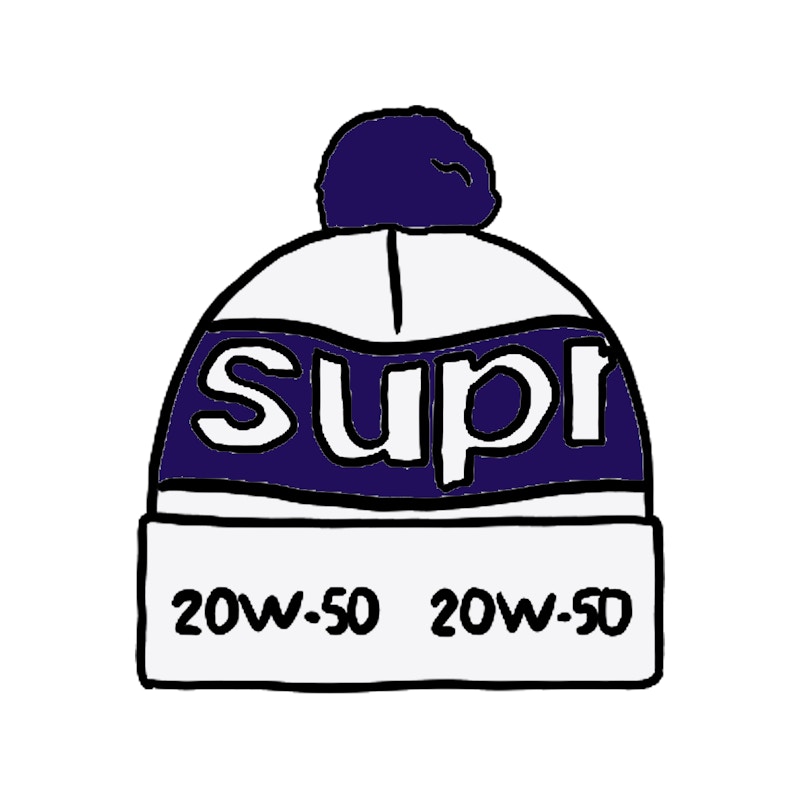 supreme garage beanie white