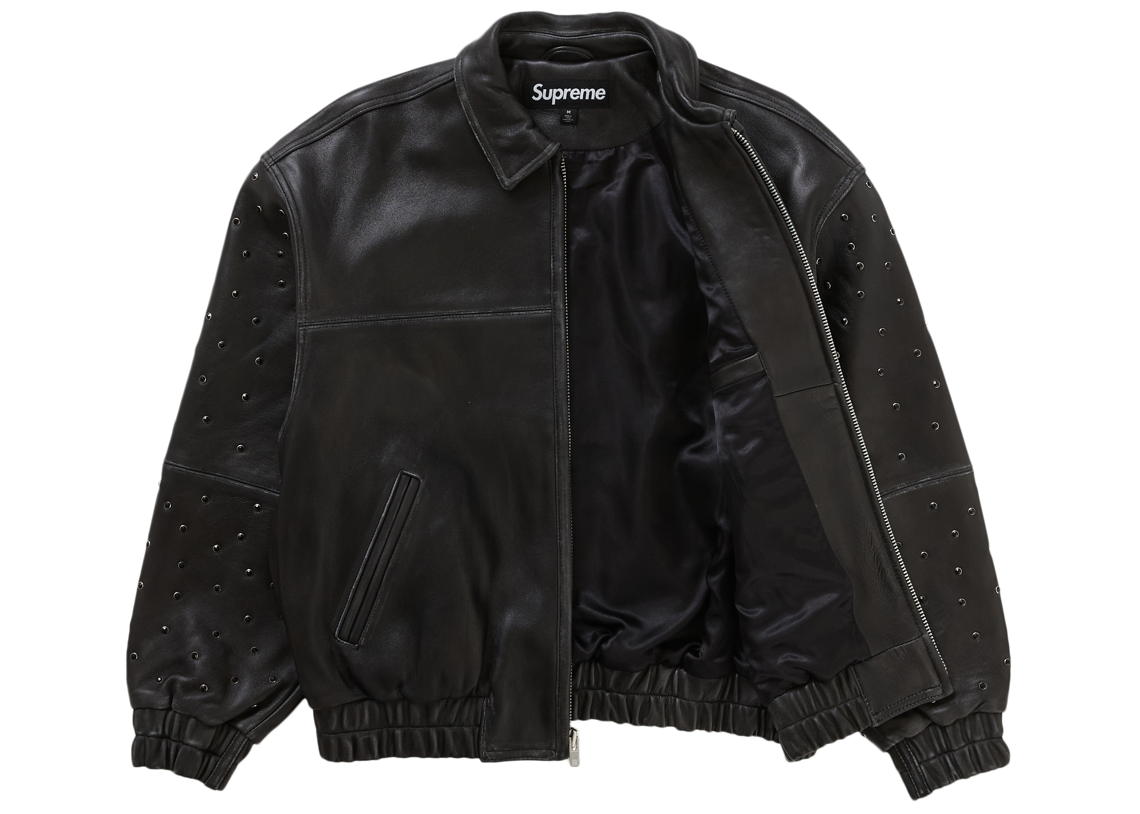 Supreme Gem Studded Leather Jacket Black Men's - SS24 - US