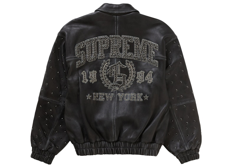 Supreme Gem Studded Leather Jacket Black Men's - SS24 - US