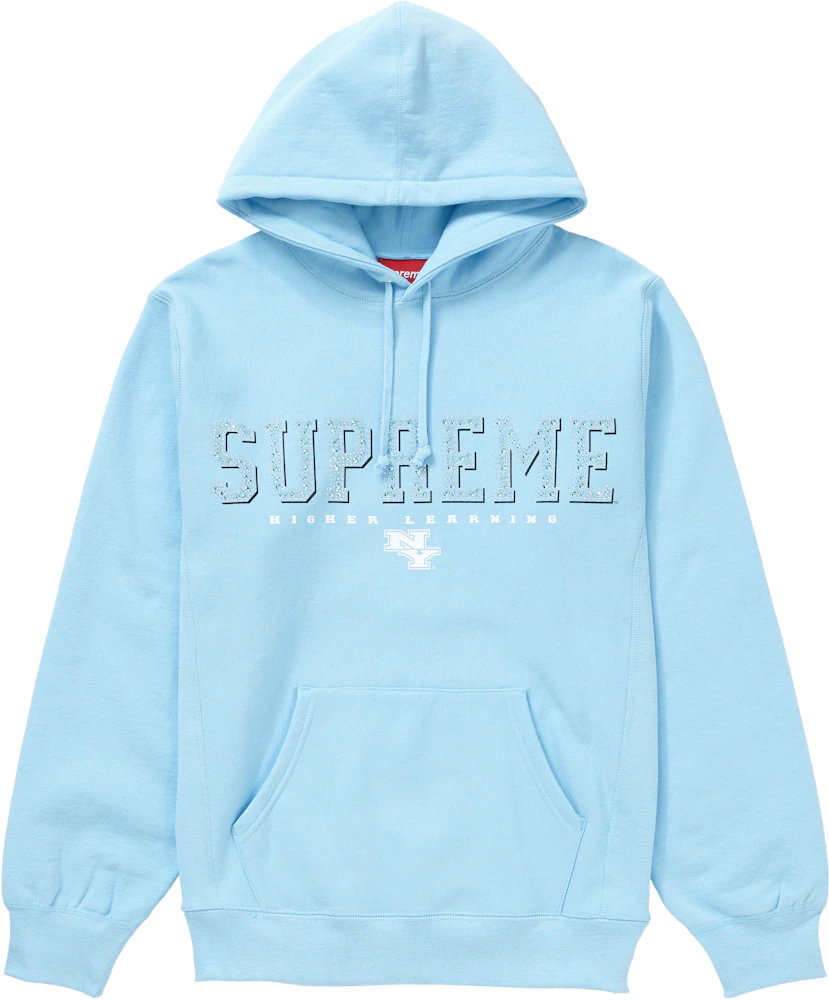 Supreme Blocked Hooded Sweatshirt Hoodie Ice Blue Size M
