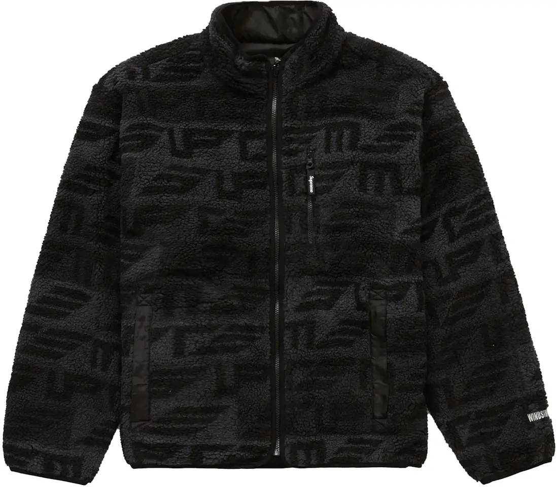 Supreme Geo Reversible WINDSTOPPER Fleece Jacket Black Men's - FW22 - GB