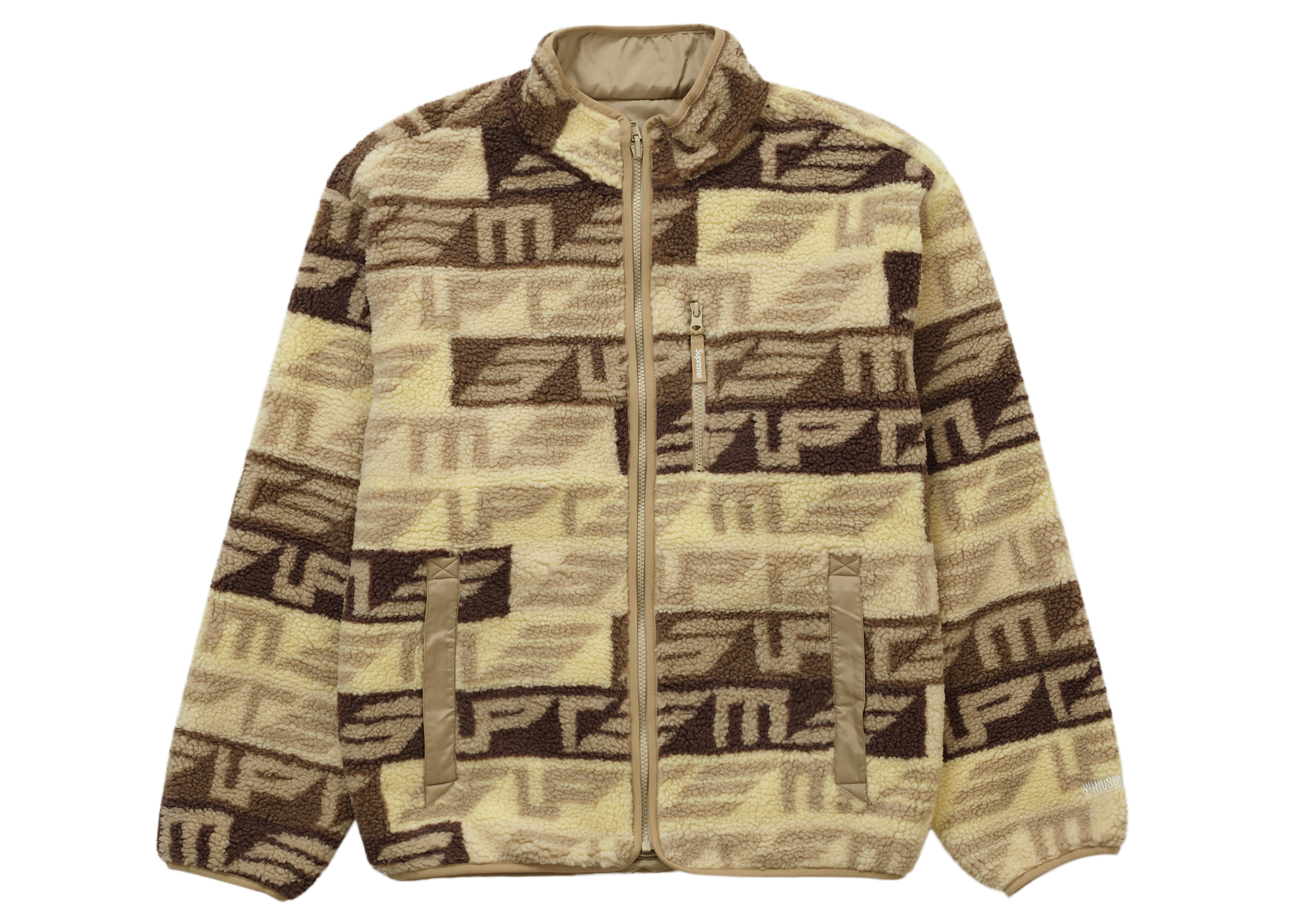 Supreme Geo Reversible WINDSTOPPER Fleece Jacket Tan Men's - FW22 - US